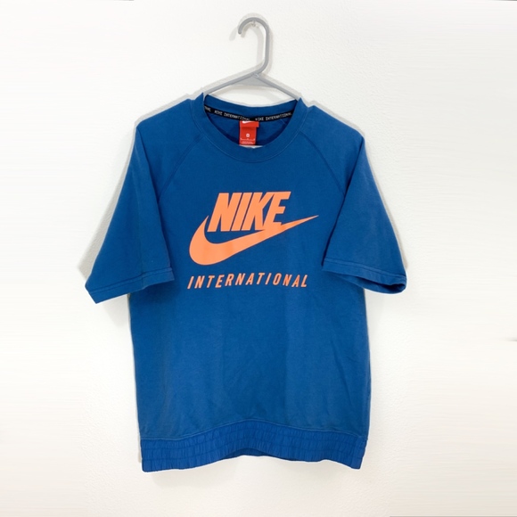 Nike International Blue Retro Knit Crew Neck - Picture 1 of 6